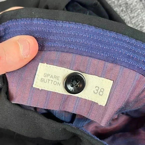 Incotex Super 100s Men's Dress Pants 37X26.5 Black Classic Fit Slacks Flat Front - Picture 5 of 13